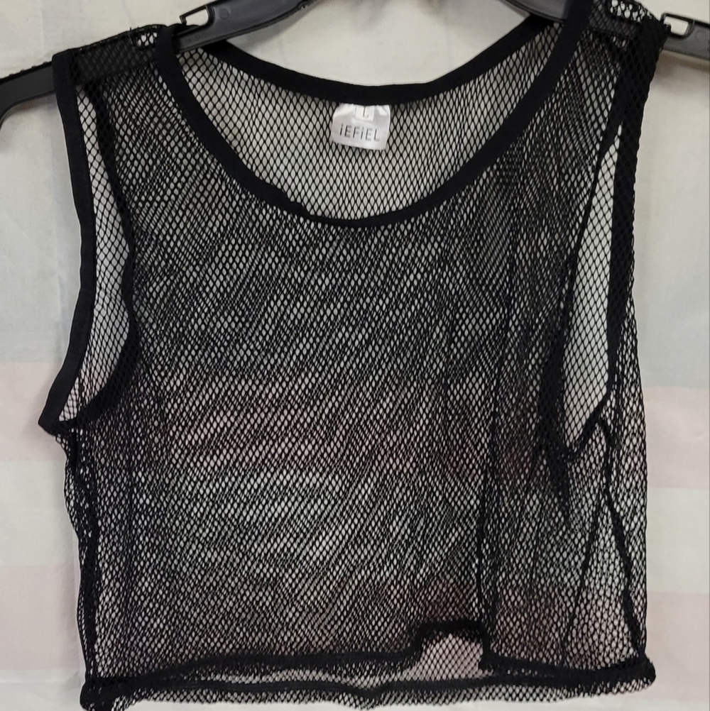 iefiel Large Mesh Tank Top Stretchy